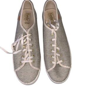 Keds Womens 9.5 Beige Striped Sneakers